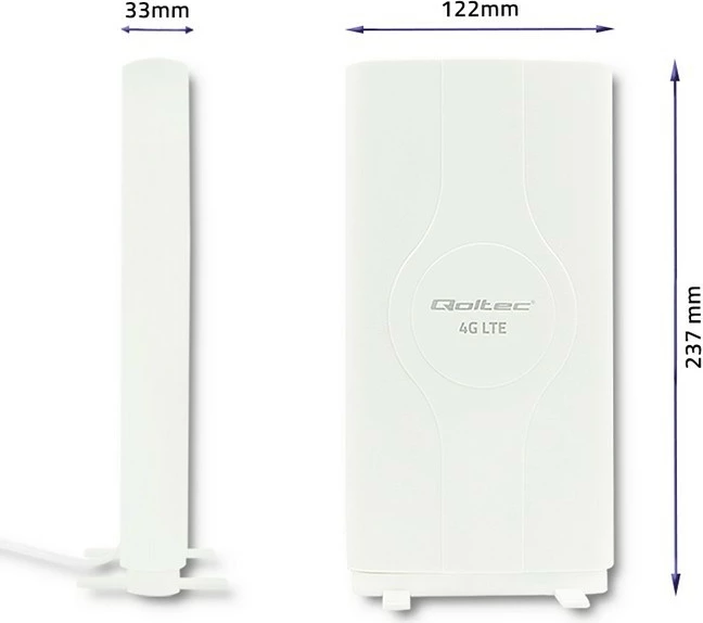 Antenë 4G LTE Qoltec 57013, 2xSMA, 30dBi, e bardhë, për brenda