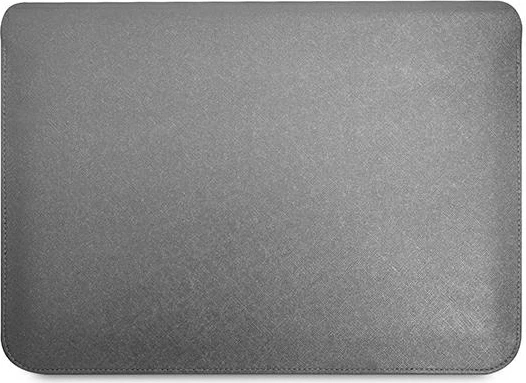 Mbështjellës laptopi Guess Saffiano Triangle Logo, 16", argjendtë