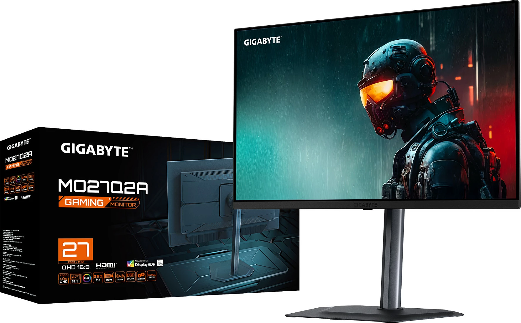 Monitor gaming Gigabyte MO27Q2A, 27", QD-OLED, QHD 280Hz, 0.03ms, i zi