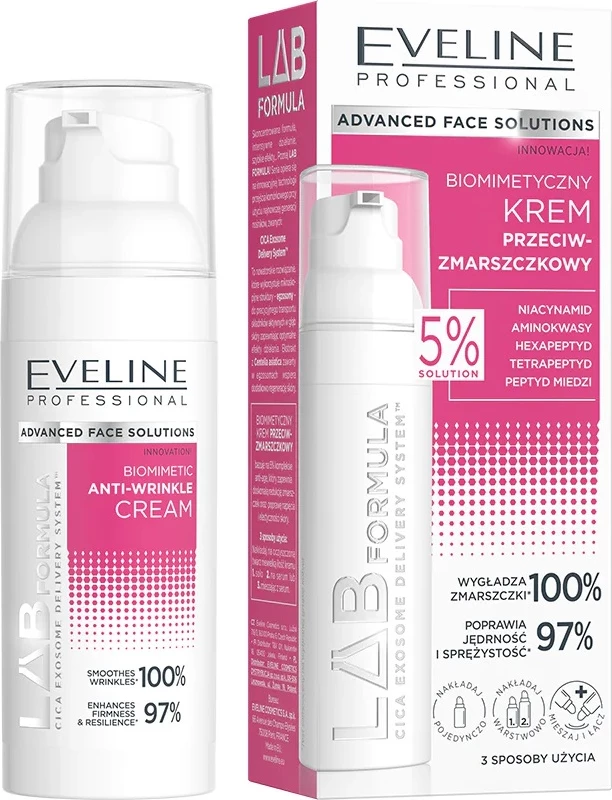 Krem kundër rrudhave për fytyrë Eveline Cosmetics Lab Formula Biomimetic për femra 50ml