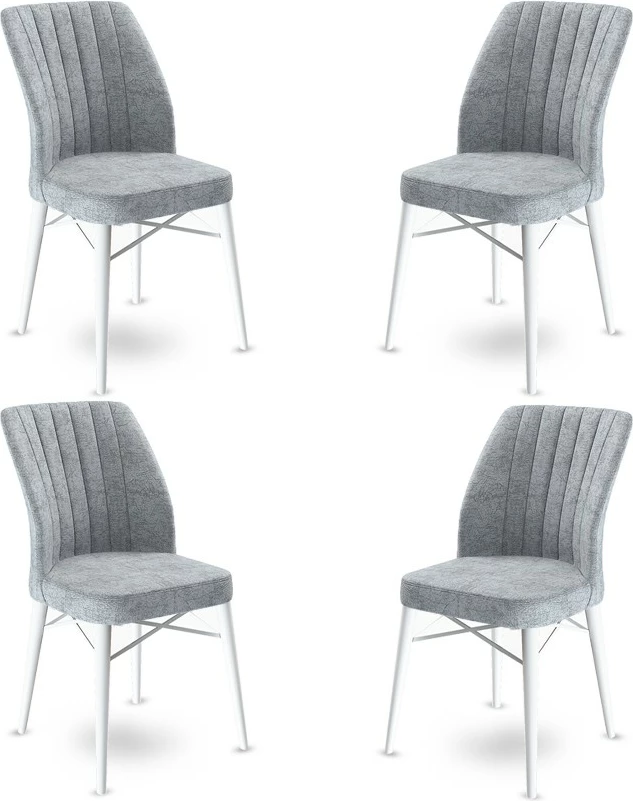 Set karrigesh (4 copë) Hanah Home, Flex, gri dhe e bardhë