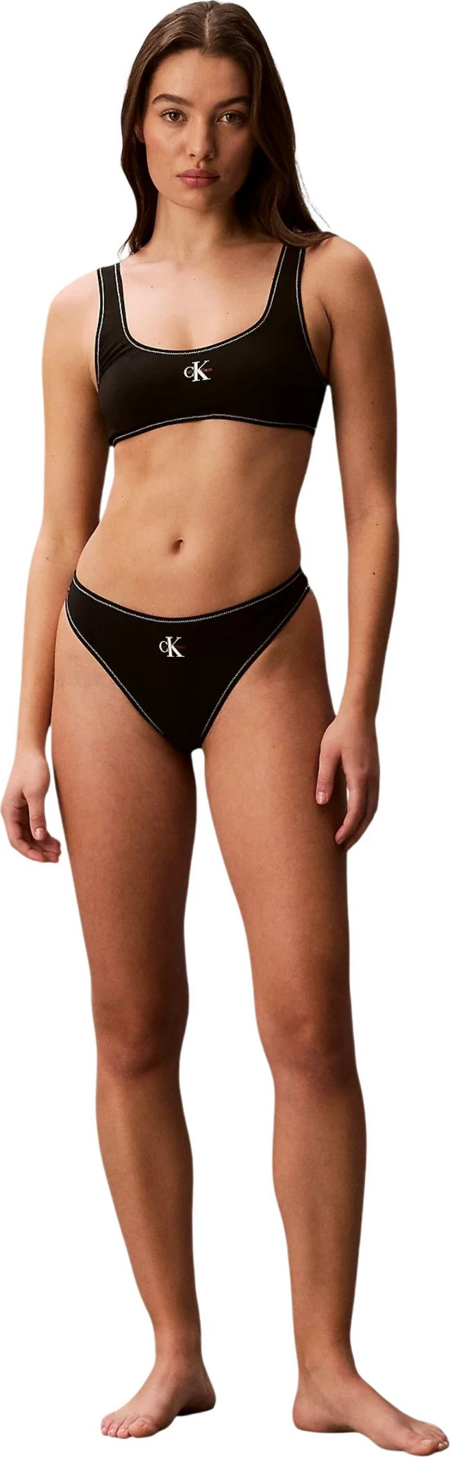 Të poshtme bikine tanga Calvin Klein Jeans LV00Q61226 për femra, të zeza [Madhësia: L]