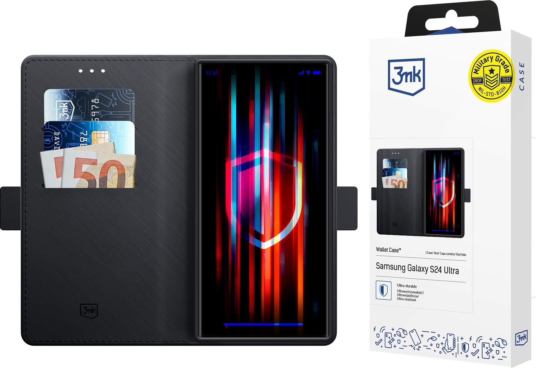 Mbështjellës 3mk Wallet Case për Samsung Galaxy S24 Ultra, i zi