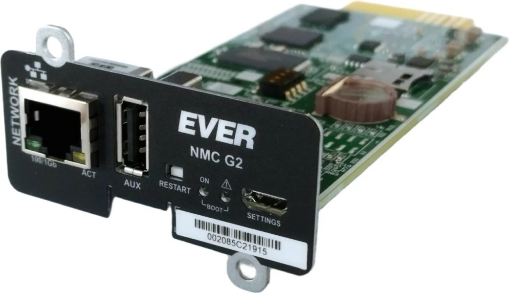 Kartë rrjeti EVER NMC G2, LAN 10/100/1000, për UPS RT Pro 1-3K / RT Plus 6-10K