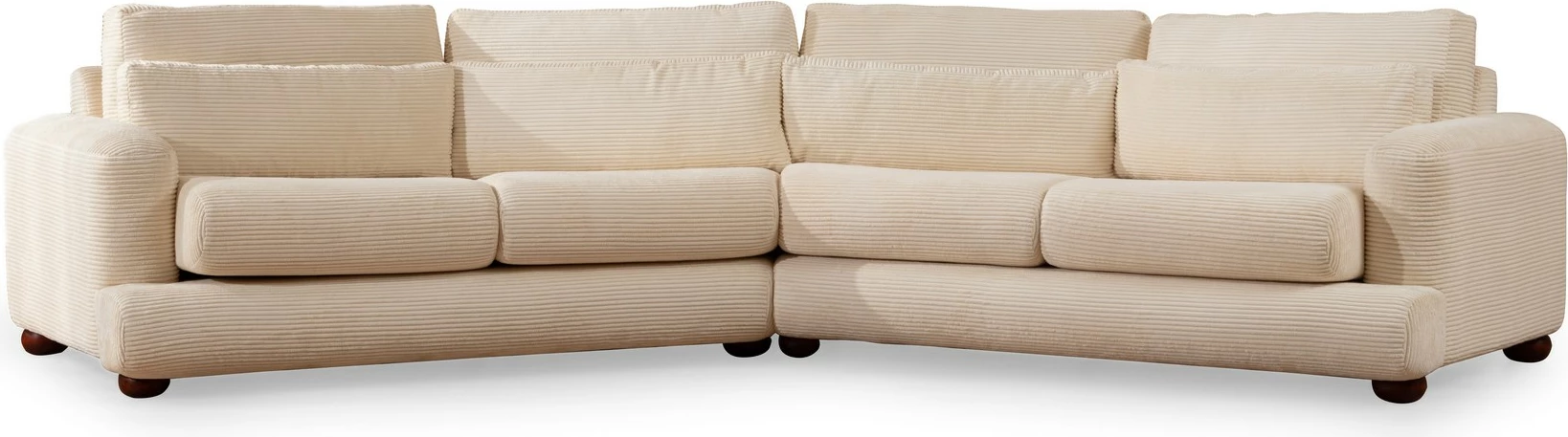 Kauç 4 vende, Atelier del Sofa, River, këndor, ngjyrë bezhë, L2-Xc Right