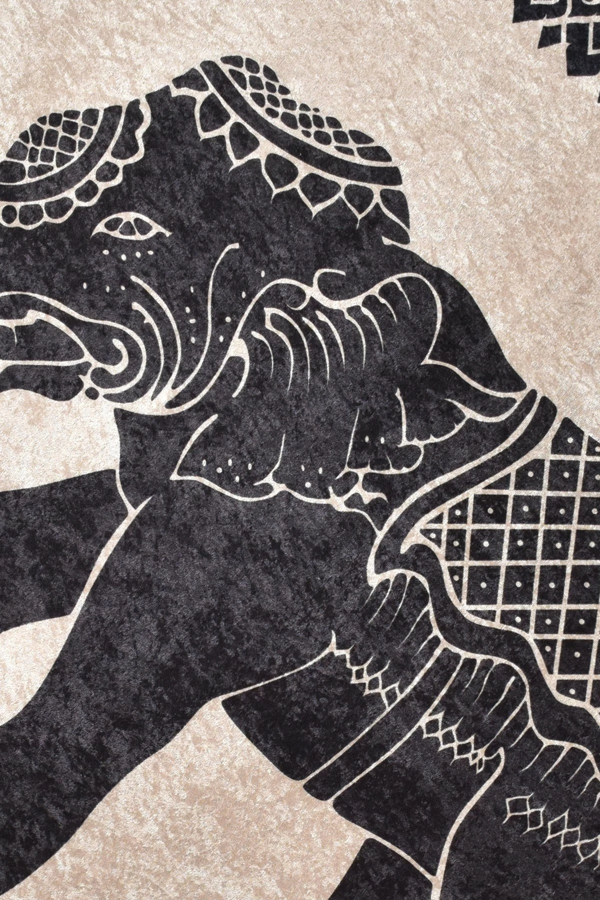 Qilim korridori, dizajn elefant, shumëngjyrësh, 80x200cm, Conceptum Hypnose Elefante Nero Djt