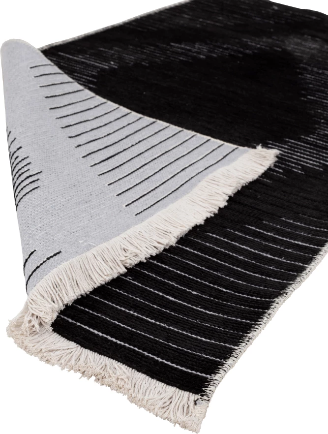 Qilim korridori Sight, 80x170, material tekstili, ngjyrë e zezë-gri