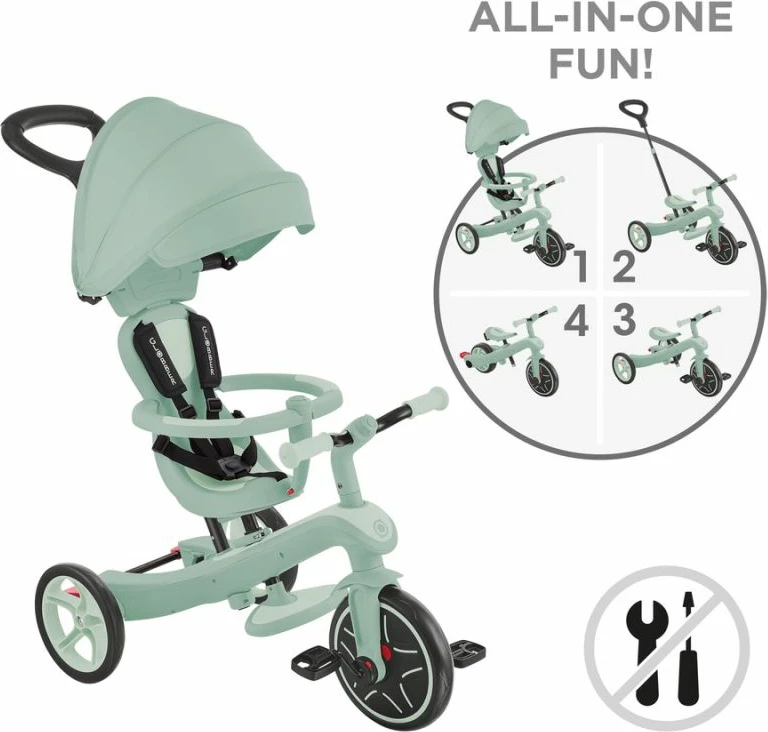 Tricikll 4n1 për fëmijë Globber Explorer Trike 637-505, ECOLOGIC
