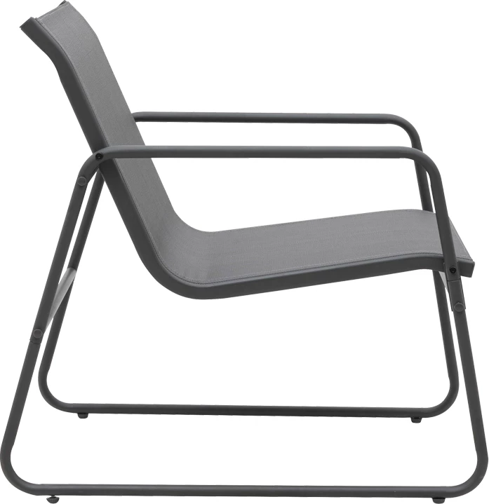 Set tavoline me karrige për terasë Veranda, tekstilene-metal, ngjyrë antracit, xham i zi