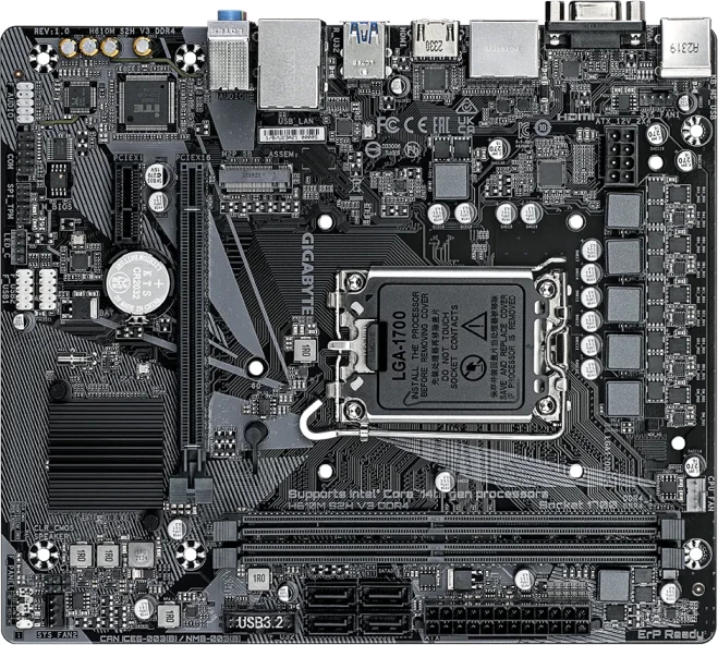 Pllakë amë GIGABYTE H610M S2H V3 DDR4, LGA1700, mATX, 2x DDR4 deri 64GB, M.2, 4x SATA3