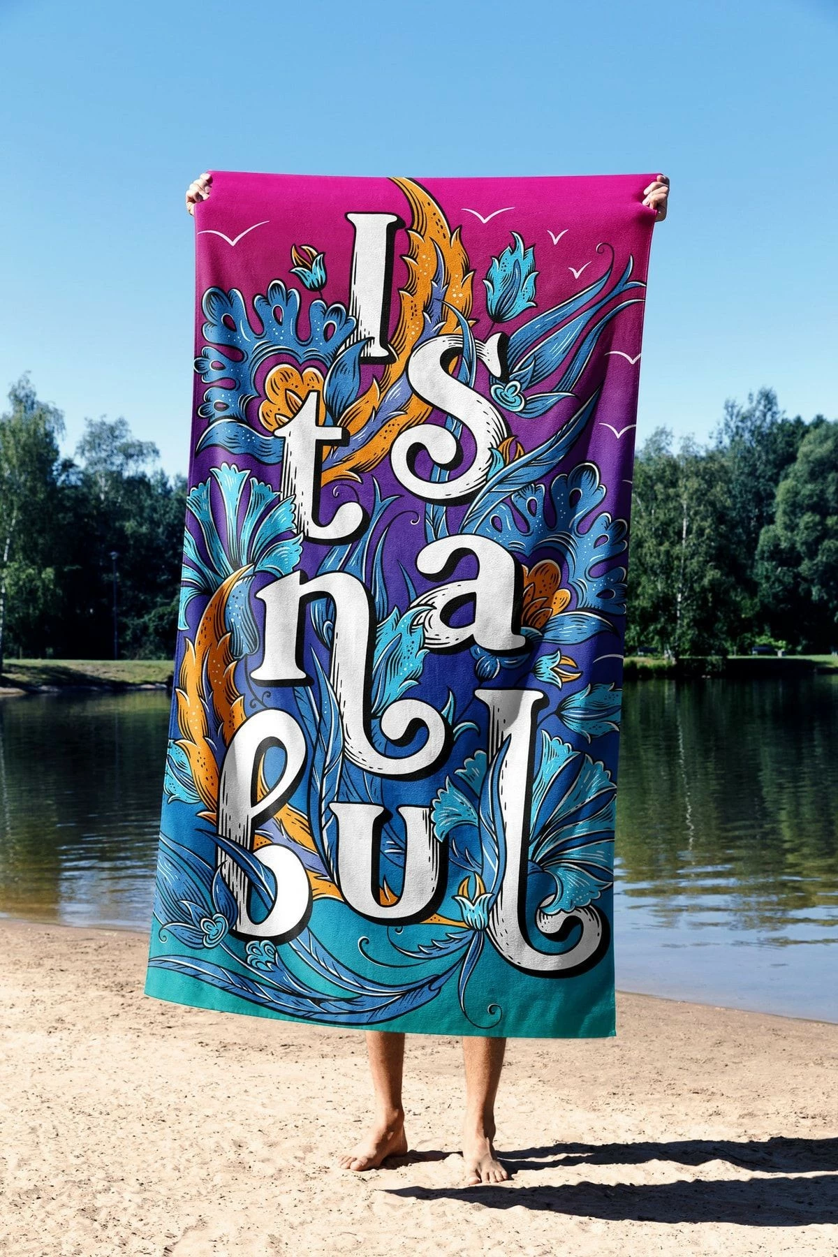 Peshqir plazhi Mijolnir, Istanbul i bukur, 90x150cm