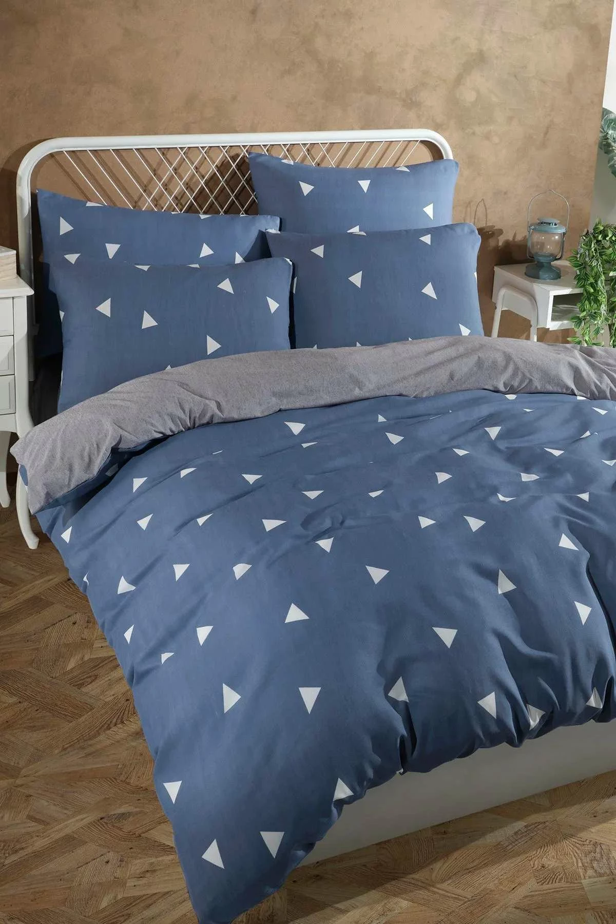 Set mbulesë për jorgan dopio, ngjyrë blu, model gjeometrik, L'essentiel