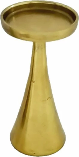 Mbajtëse qirinjsh prej alumini, ngjyrë ari, 11x11x22 cm