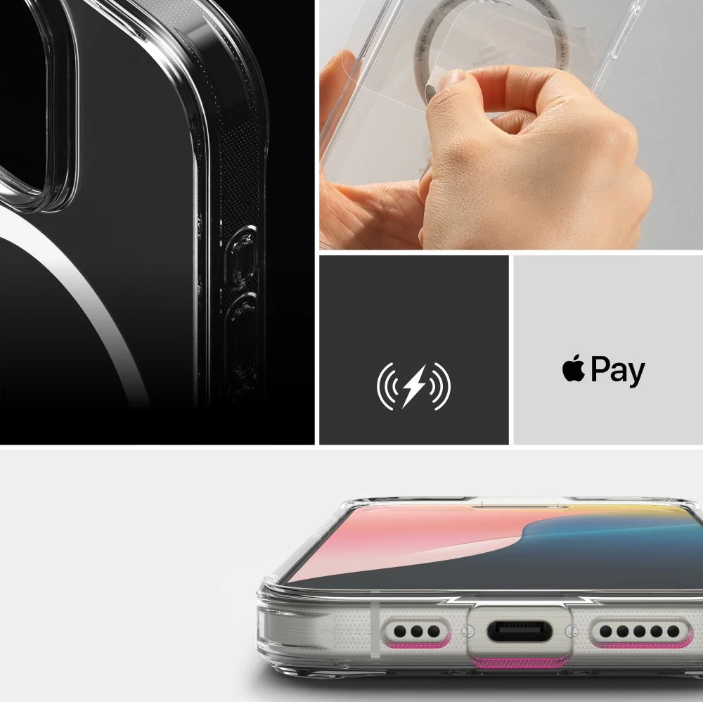 Mbështjellës Ringke Fusion MagSafe për iPhone 16 Pro Max, Transparent