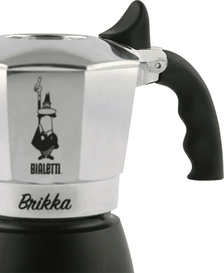 Moka pot Bialetti Brikka, 2 filxhanë, 0.1L, Alumini, E zezë