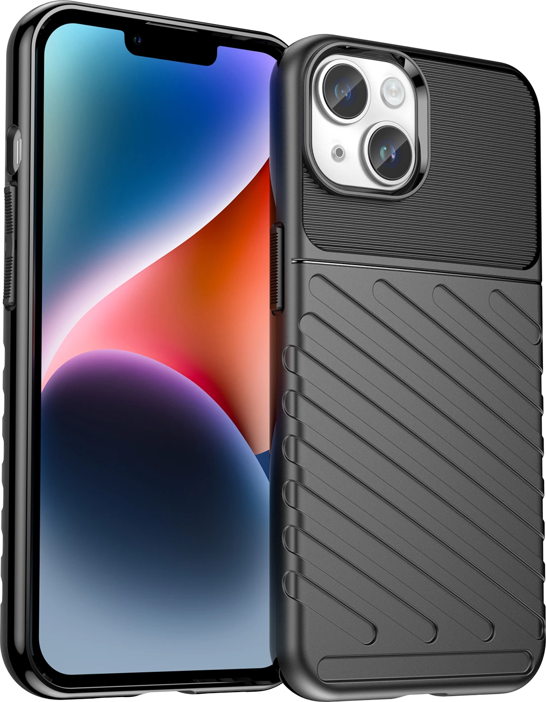 Mbështjellës Hurtel Thunder Case për iPhone 14, i zi