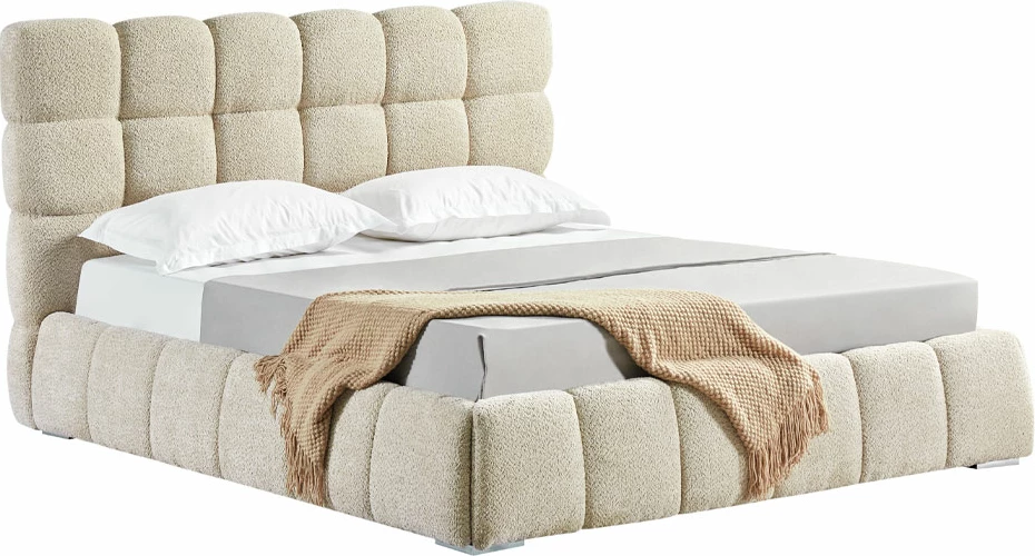 Krevat Puffy për dyshek 160x200cm, bezhë, 228x188x120