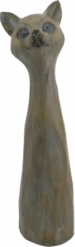 Dekor mace, polirezine, bezhë-gri, 11x11x38cm