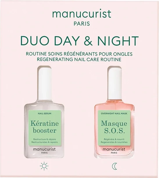 Set për kujdesin e thonjve Manucurist Duo Day & Night Nail Care për femra, 2x15ml