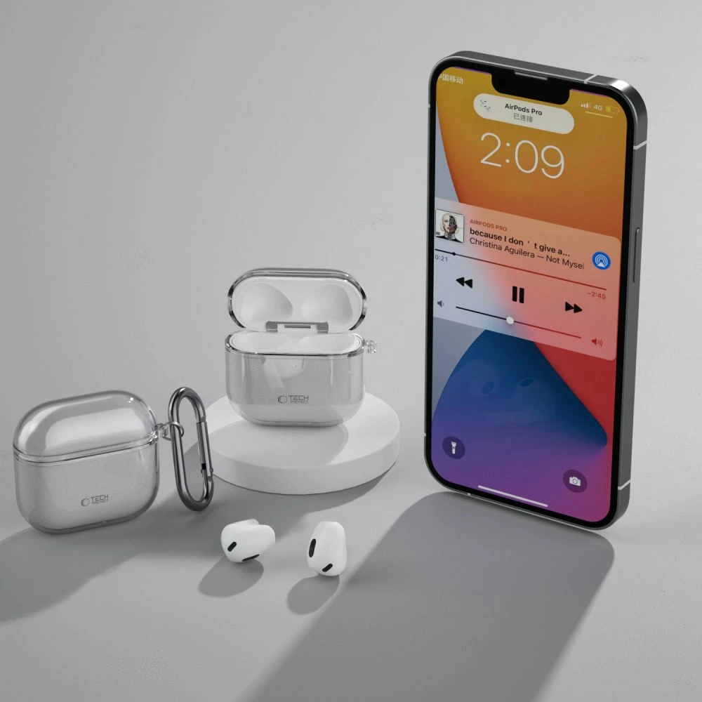 Mbështjellës Tech-Protect FlexAir për AirPods 4, Gri