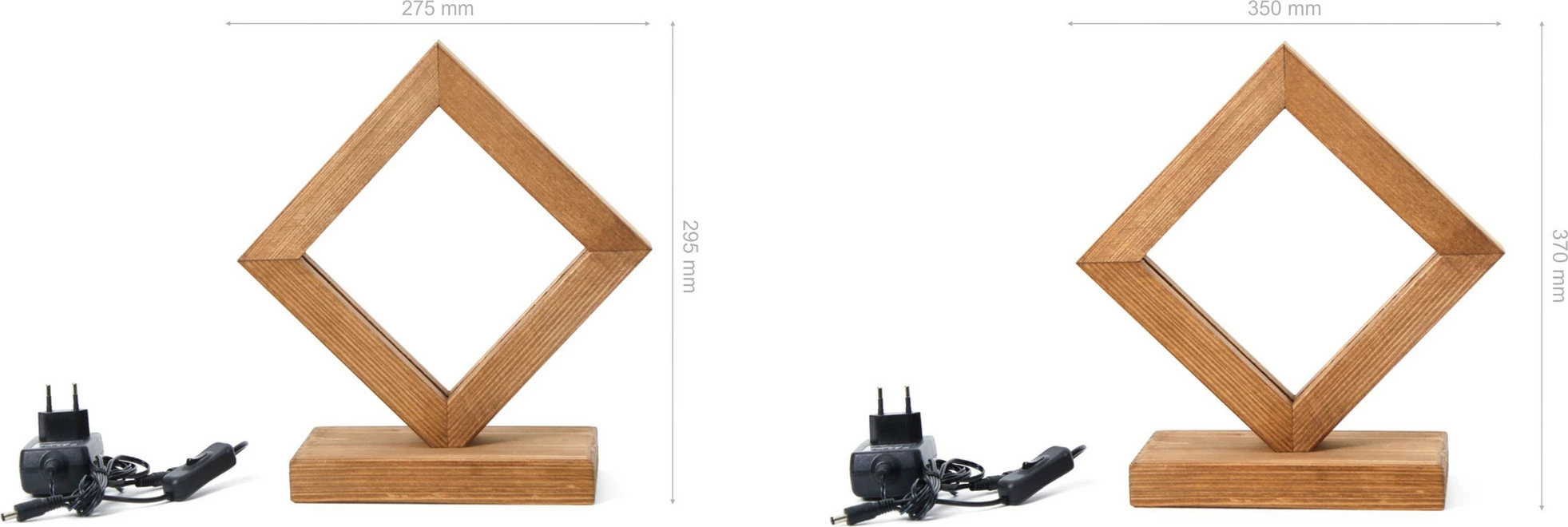 Set llamba tavoline prej druri, 2 copë, Opviq KN06