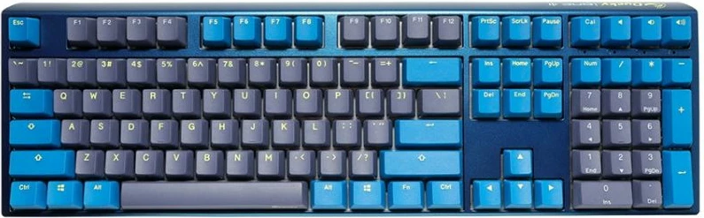 Tastierë gaming Ducky One 3 Daybreak, gjermane, e zezë/kaltër/e gjelbër
