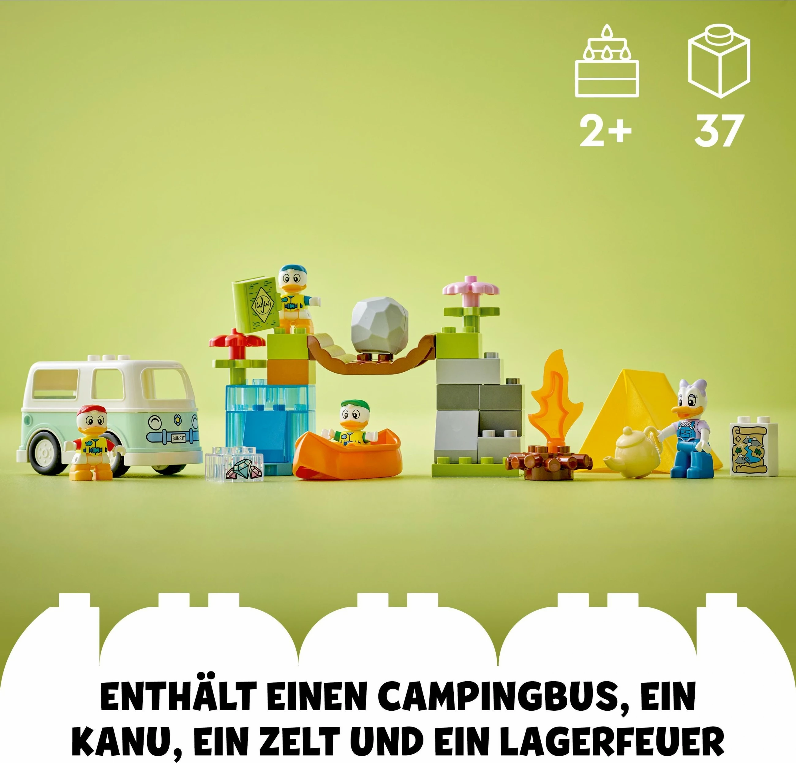 Set ndërtimi LEGO DUPLO Disney Camping Adventure, 37 pjesë, shumëngjyrësh