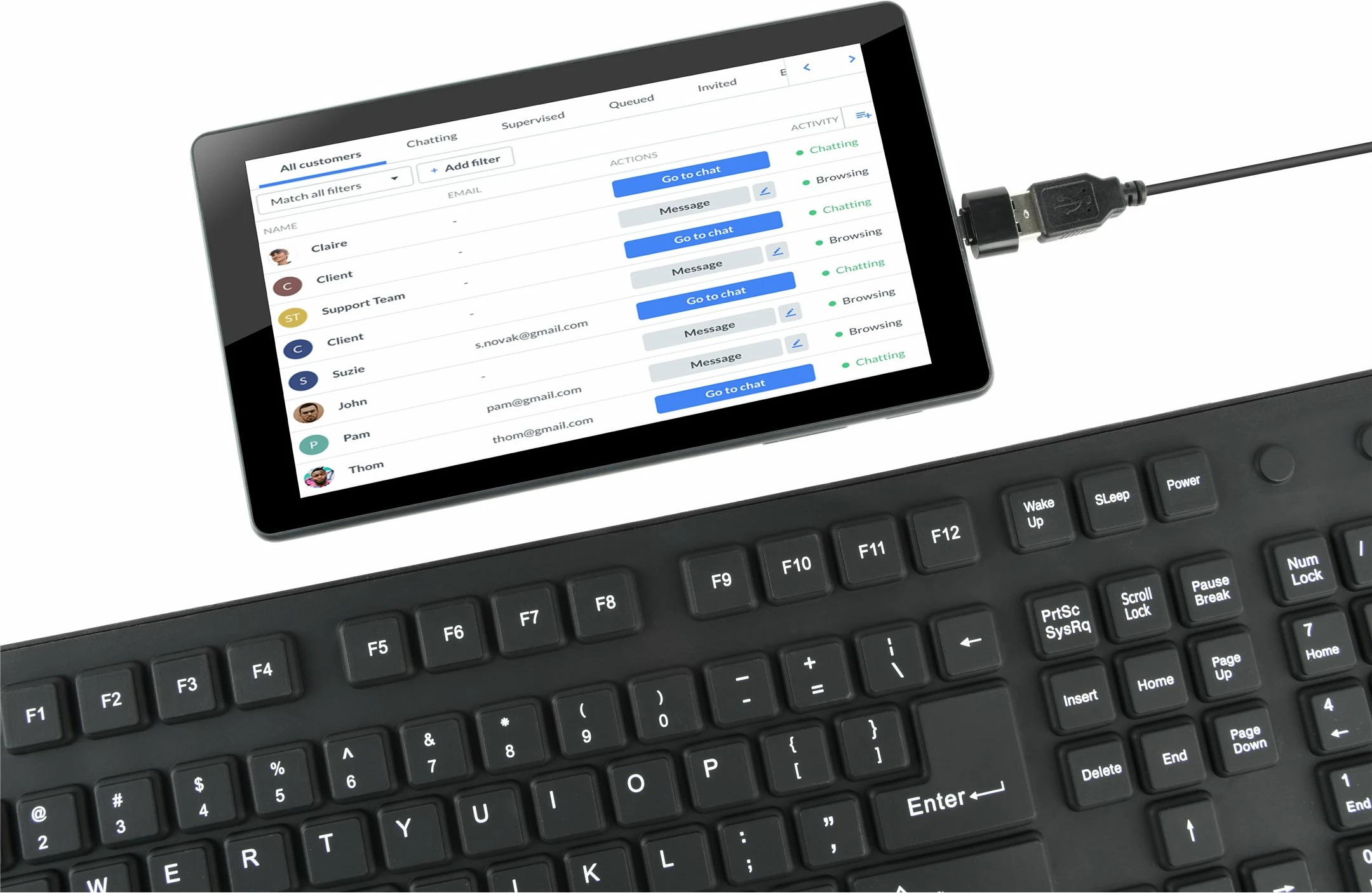 Tastierë fleksibile Gembird KB-109F-B, 109 taste, USB/PS2, e zezë