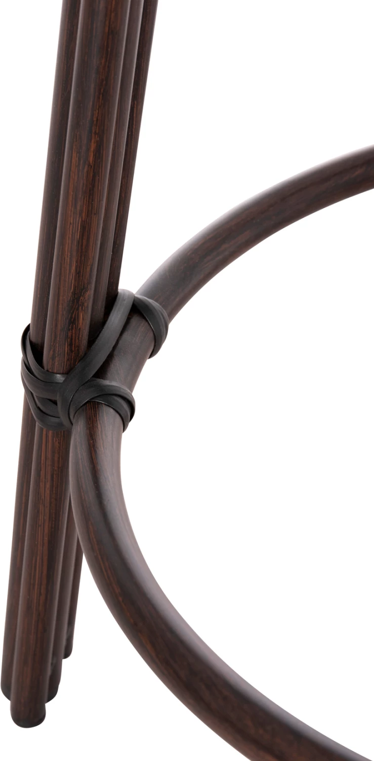 Karrige për bar mesatare alumini CHINO FH6286.01 pamje bambuje & tekstilene ngjyrë kafe 43x43x65Hcm