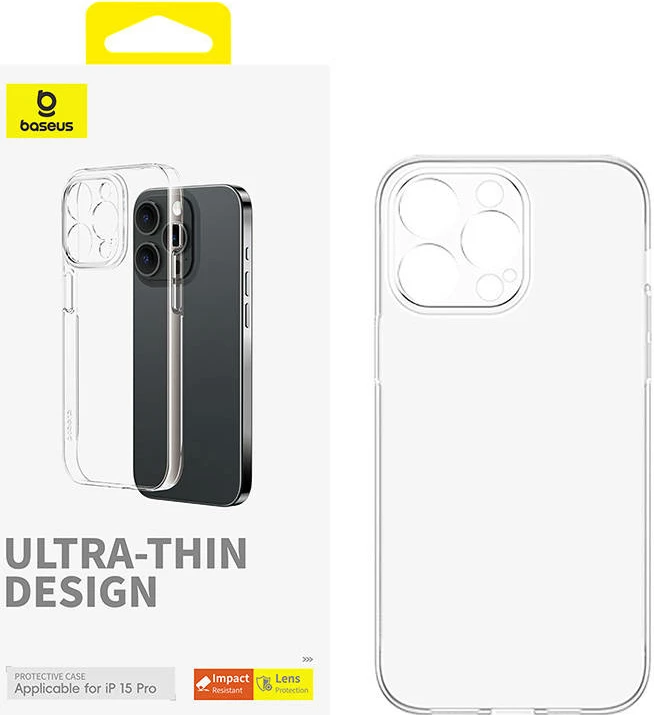 Mbështjellës Baseus OS-Lucent Series për iPhone 15 Pro, transparent