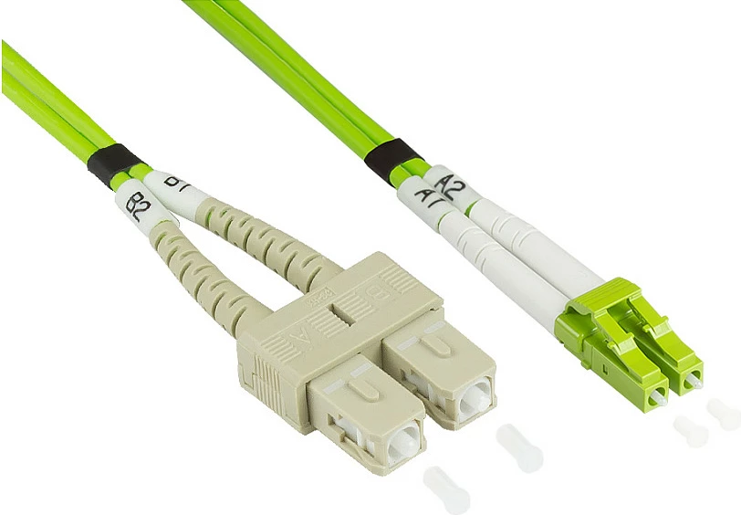 Kabllo fiber optike GoodConnections Alcasa LW-8005LS5, OM5 multimode, LC-SC, 0.5 m, jeshile