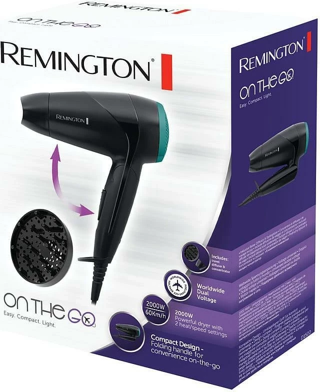 Tharëse flokësh Remington D1500, 2000W, e zezë, palosëse