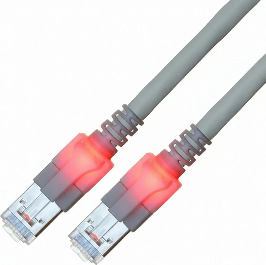 Kabllo rrjeti Easylan DualBoot LED Patch Cat6 S/FTP RJ45, 2 m, LSZH, gri