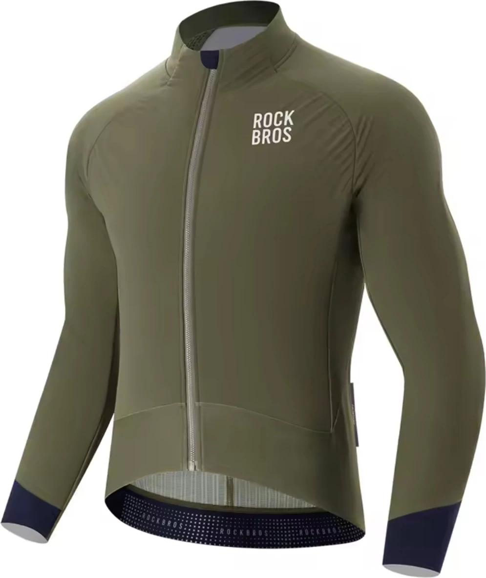 Xhaketë çiklizmi dimërore Rockbros YDWT014, dy-shtresore me fleece, XXL, e gjelbër