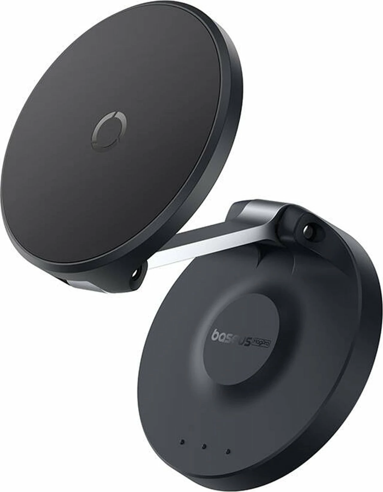 Mbajtëse magnetike për celular Baseus MagPro (MagSafe), montim në panel, rrotullim 360°, e zezë, set me pllakë metalike