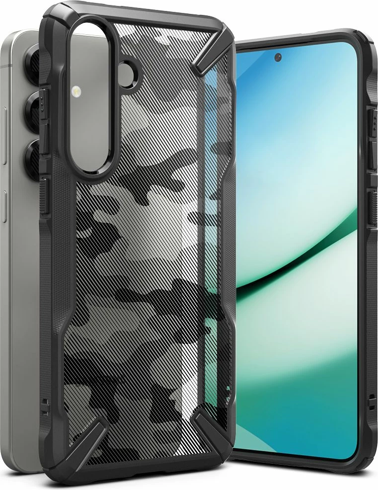 Mbështjellës Ringke Fusion X për Samsung Galaxy S25+, Black Camo