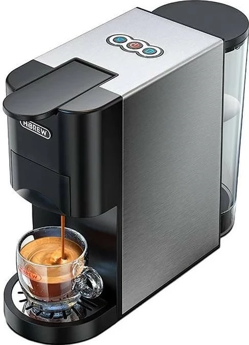 Aparat kafeje HiBREW H3A, 1450W, kapsula Nespresso dhe Dolce Gusto, ngjyrë e zezë-argjendtë