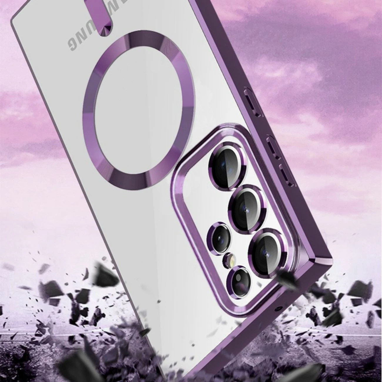 Mbështjellës Wozinsky Electroplated MagSafe për Samsung Galaxy S24 FE, argjend