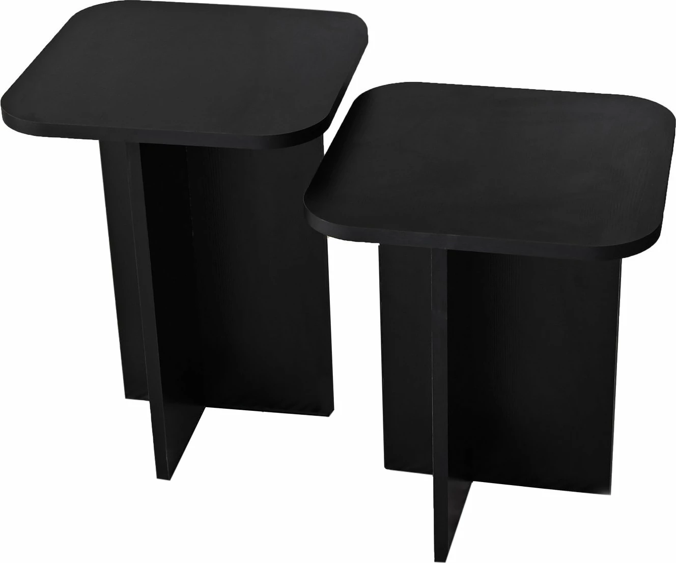 Set tavolinash anësore Hanah Home, Blues, e zezë