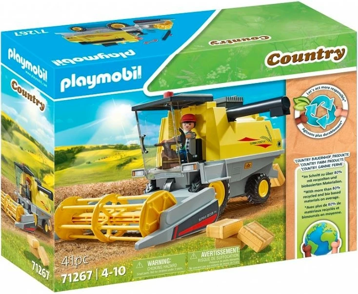 Set lodrash Playmobil Country 71267, kombajn drithi me aksesorë, plastikë, shumëngjyrësh