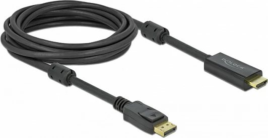Kabllo aktive DisplayPort në HDMI DeLOCK, 4K 60Hz, 5m, e zezë