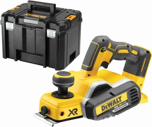 Planer me bateri DeWalt DCP580NT 18V 82 mm, pa bateri e karikues, me valixhe TSTAK VI, e verdhë/zezë