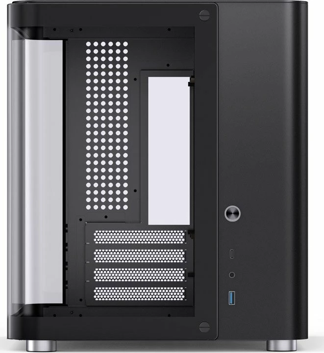 Kasë Jonsbo TK-1 2.0 mini tower Micro-ATX/Mini-ITX, tempered glass, USB-C, pa furnizim, e zezë