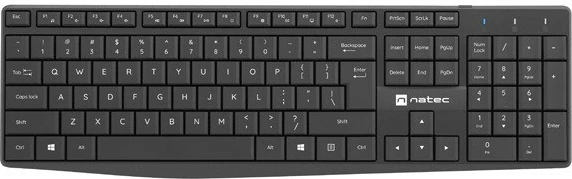 Set tastierë dhe maus pa tela Natec Squid, 2.4 GHz, Optik, i zi