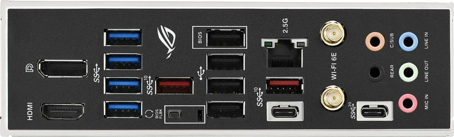 Pllakë amë Asus ROG STRIX B650E-F Gaming WiFi, ATX, DDR5, PCIe 5.0, WiFi 6E, e zezë, set me antenë WiFi dhe 2x kabllo SATA