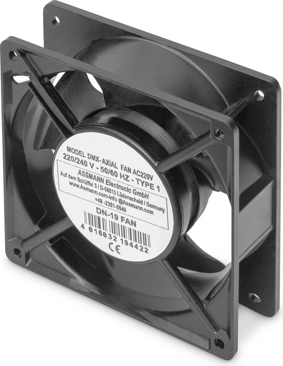 Ventilator Digitus për kasë rrjeti/serveri, 19 inch, i zi