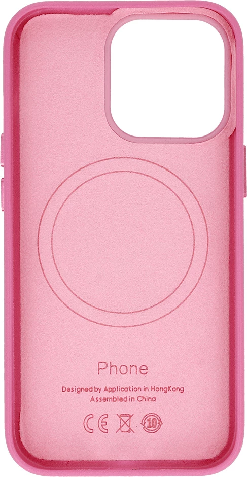 Mbështjellës ONASI MagSafe për iPhone 14 Pro, lëkurë & silikon, rozë
