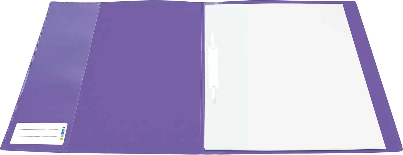 Dosje plastike HERMA 19498, A4, me kapëse metalike, vjollcë