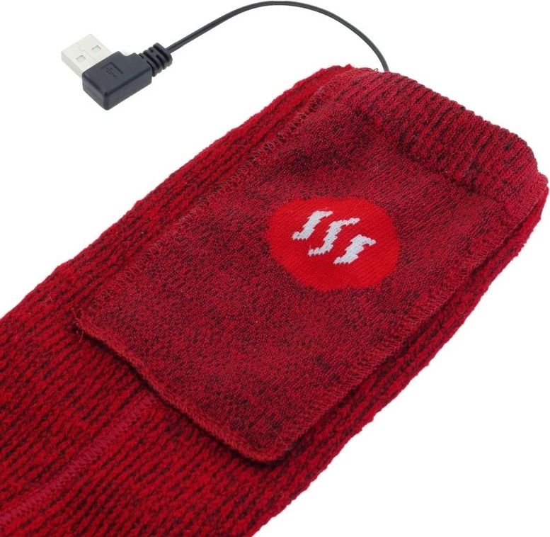 Çorape të ngrohura Glovii GQ3L, size 41-46 (L), me telekomandë, 2x power bank 2400mAh, karikues dual USB, të kuqe