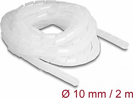 Spiralë për organizim kabllove DeLOCK, 2 m, Ø10 mm, PE, transparente